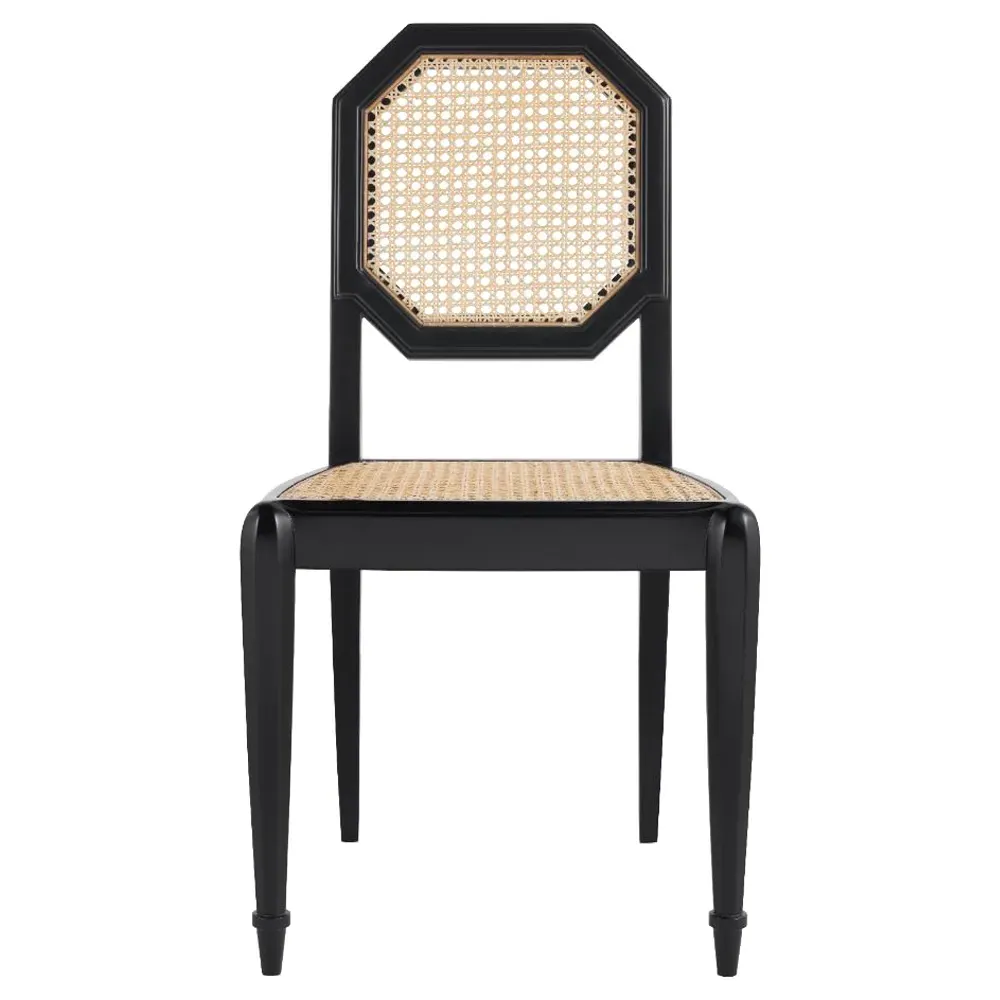 Leila Cane Back Dining Side Chair - Black, Wood image