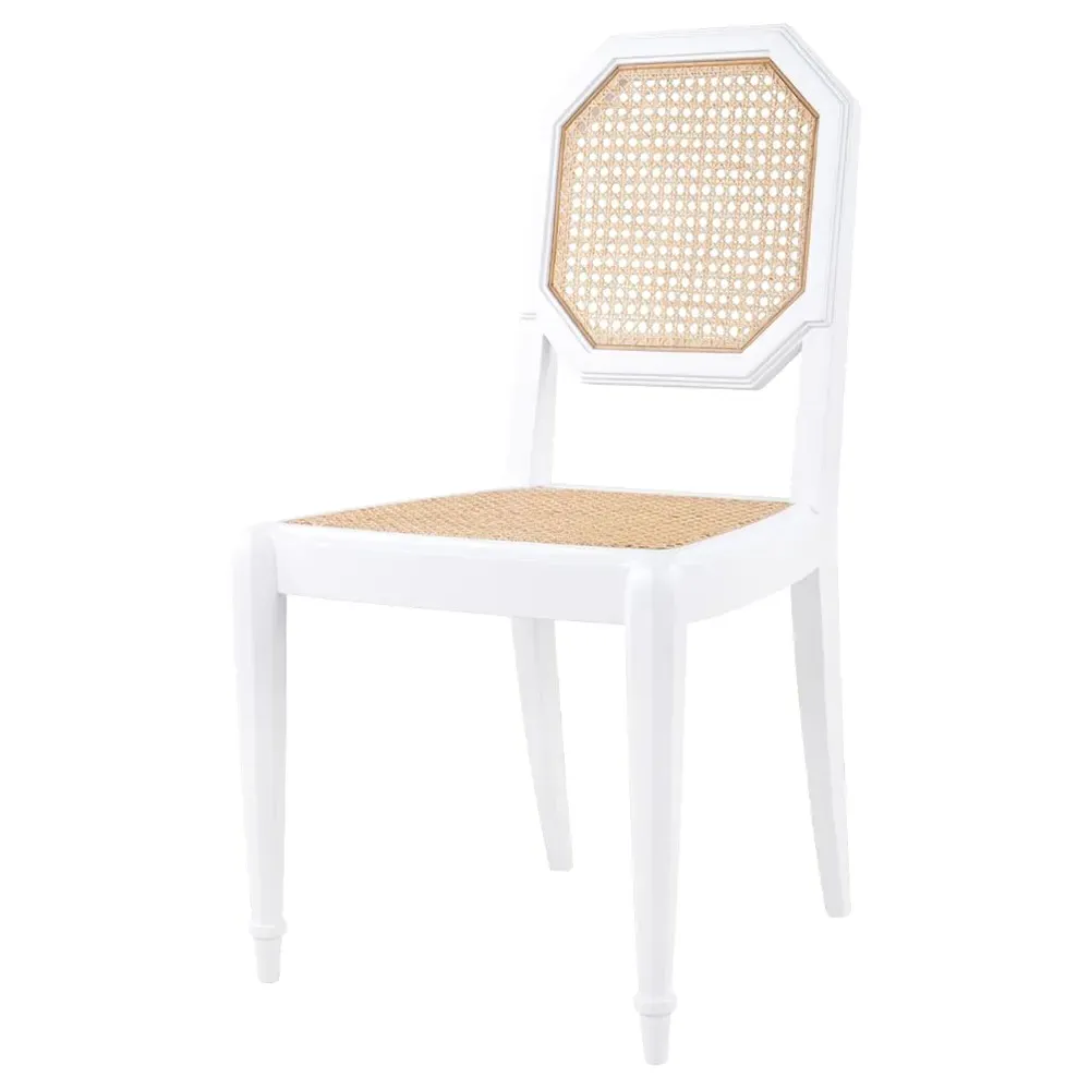 Leila Cane Back Dining Side Chair - Vanilla, Wood