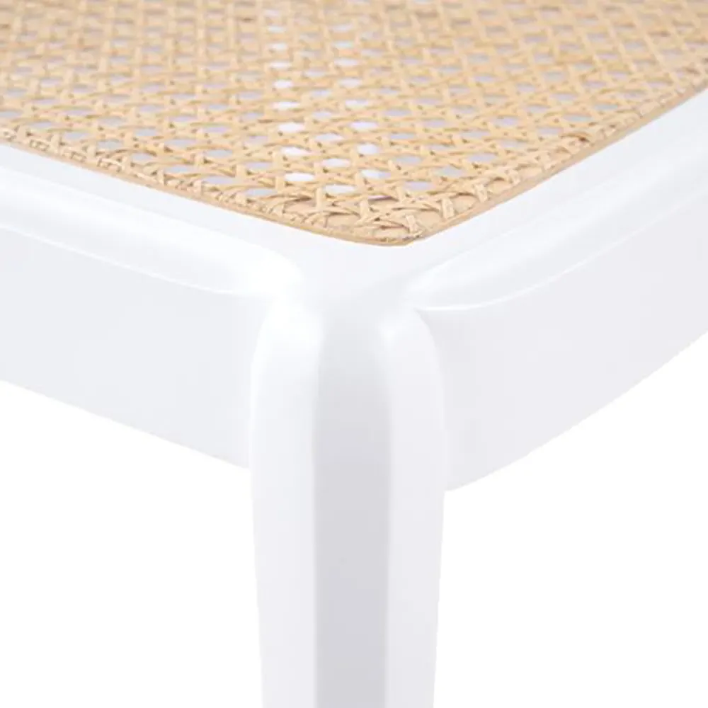 Leila Cane Back Dining Side Chair - Vanilla, Wood