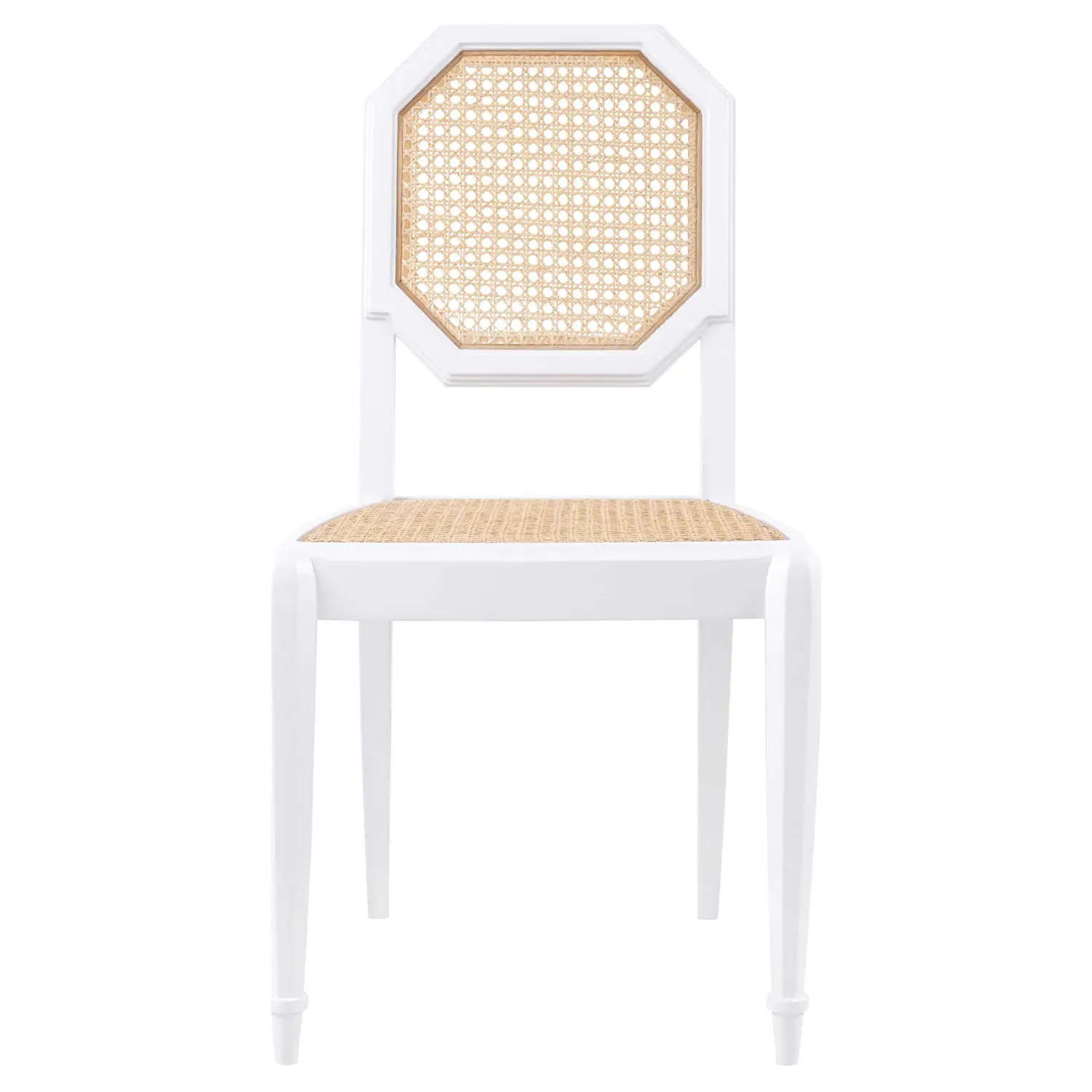 Leila Cane Back Dining Side Chair - Vanilla, Wood