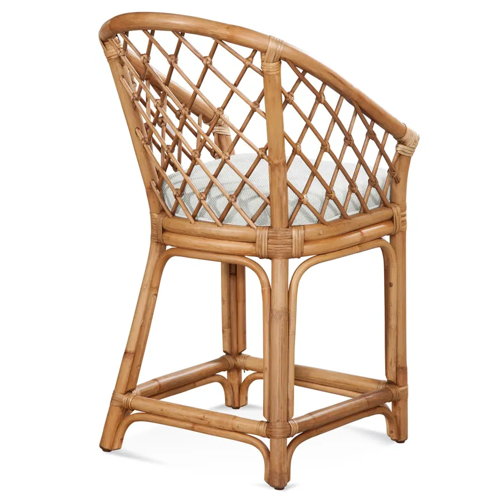 Leilani Counter Stool - White, Rattan