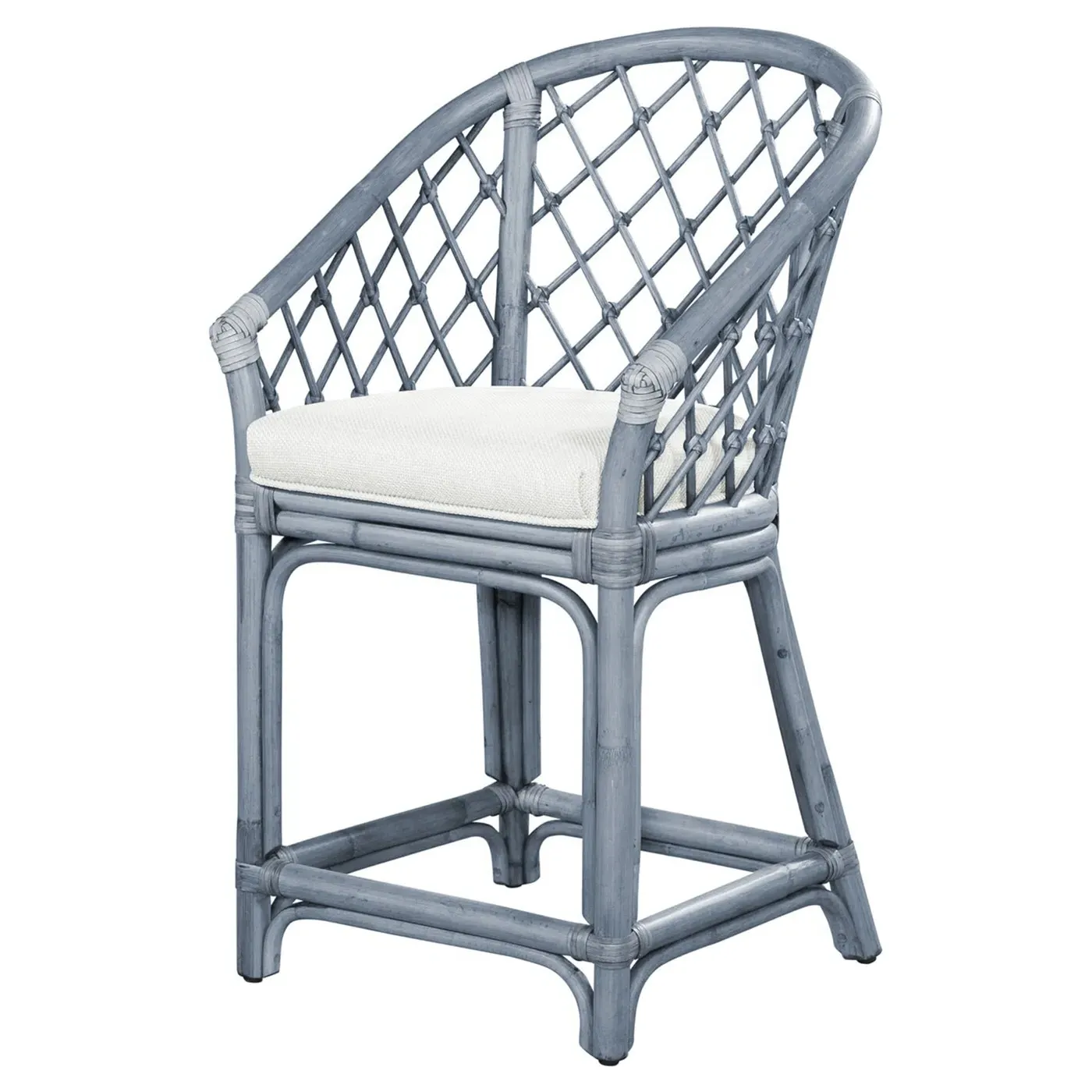 Leilani Counter Stool - White, Rattan