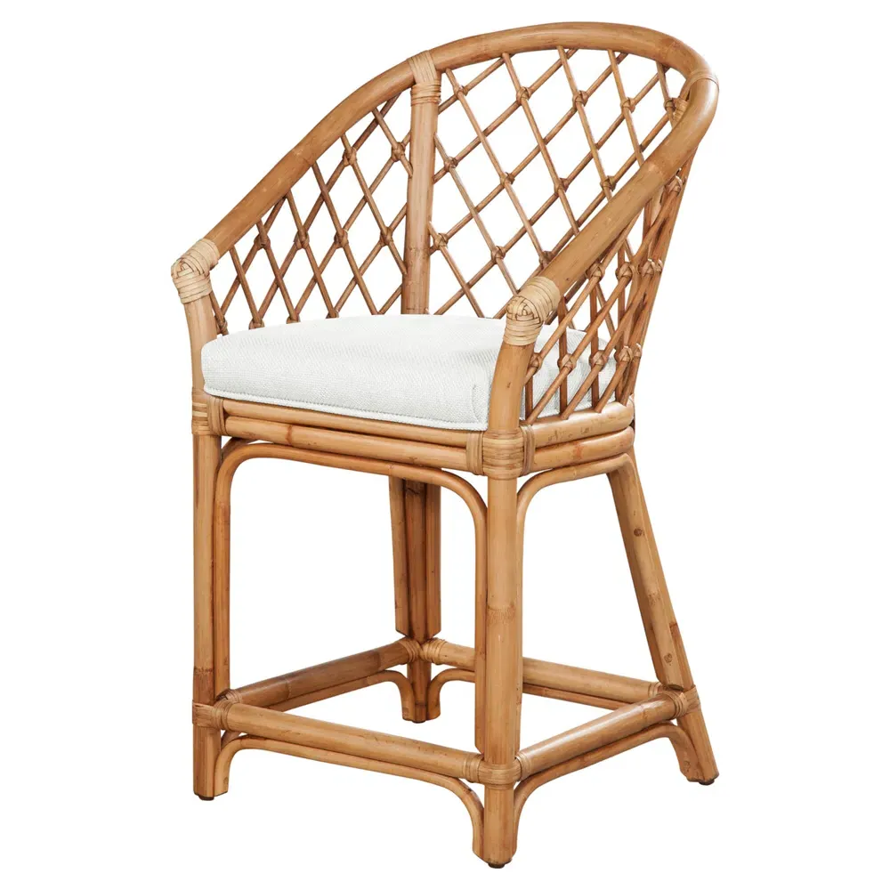 Leilani Counter Stool - White, Rattan image