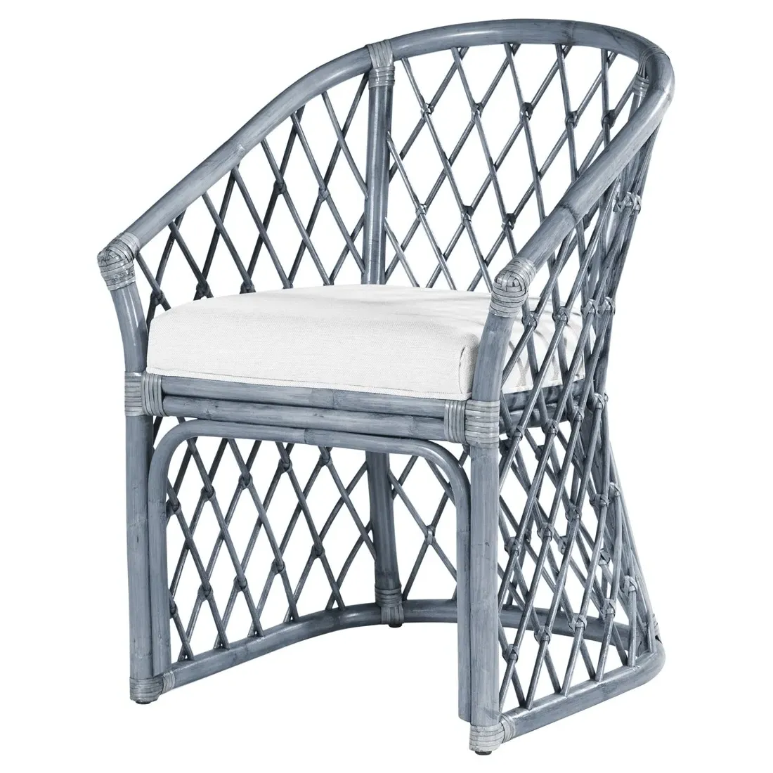 Leilani Dining Arm Chair - White, Rattan