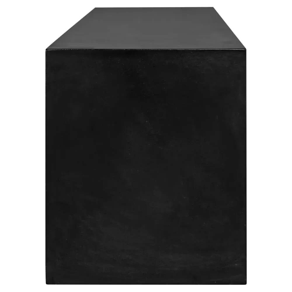 Leilani Industrial Loft Outdoor Bench - Black, Concrete