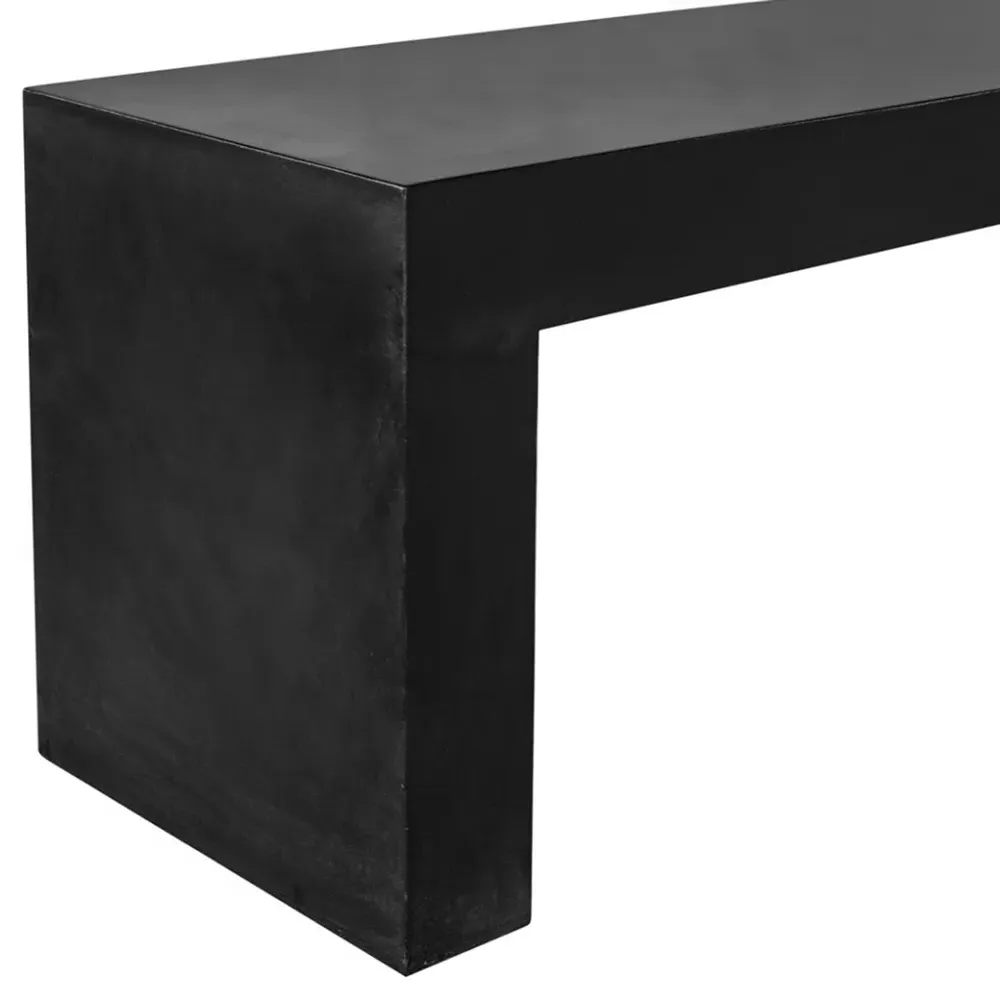 Leilani Industrial Loft Outdoor Bench - Black, Concrete