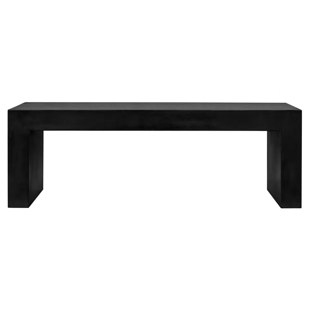 Leilani Industrial Loft Outdoor Bench - Black, Concrete image