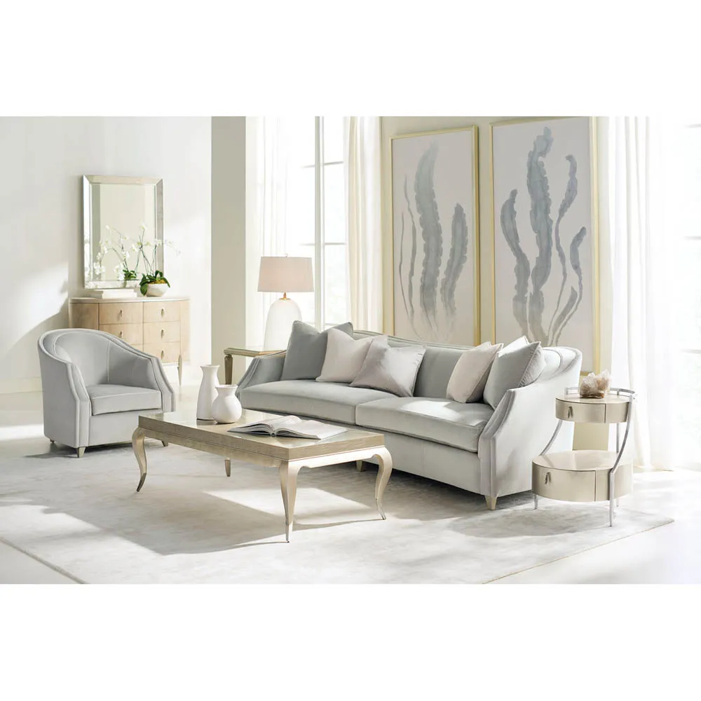 Leilani Metal Glass Side Table - Taupe Silver