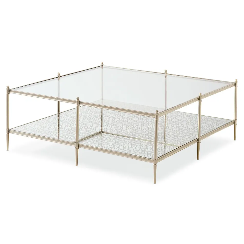 Leilani Square Coffee Table - Gold, Glass