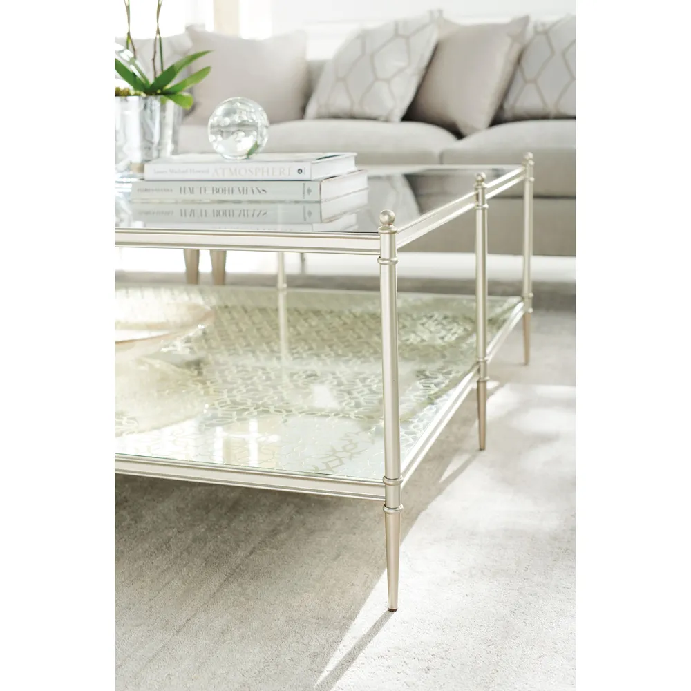 Leilani Square Coffee Table - Gold, Glass