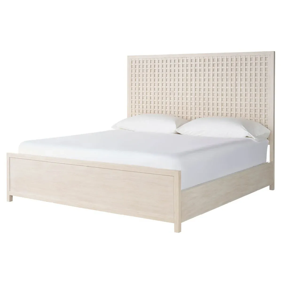 Leith King Size Panel Bed - Light Grey, Pine Wood