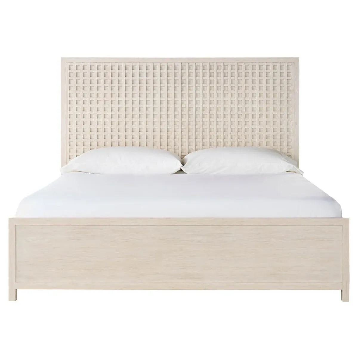 Leith King Size Panel Bed - Light Grey, Pine Wood