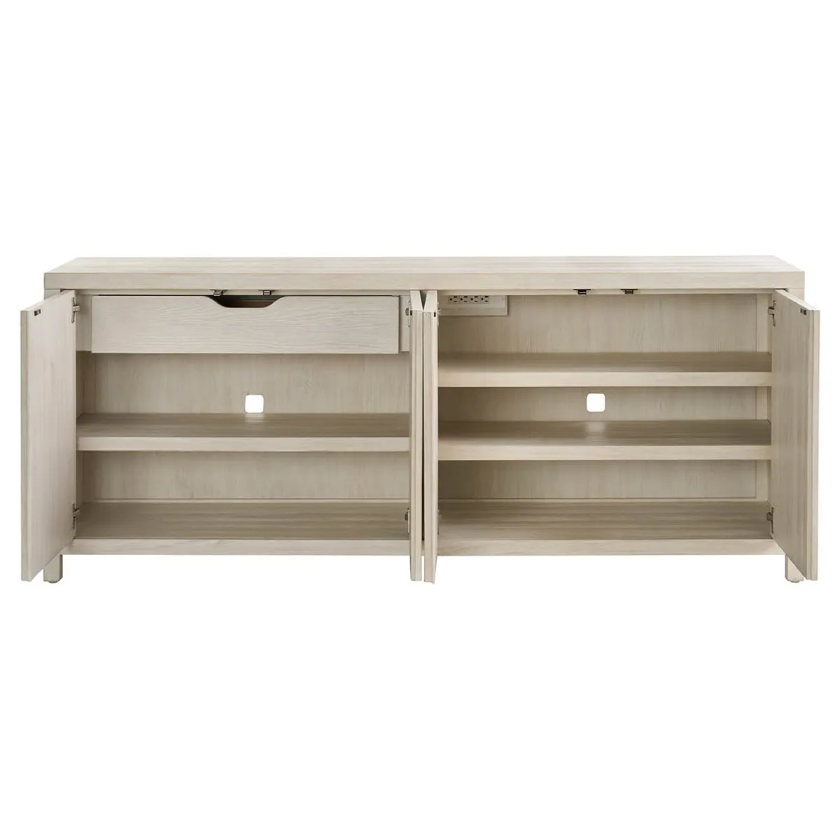 Leith Media Cabinet - Light Grey, Pine Wood