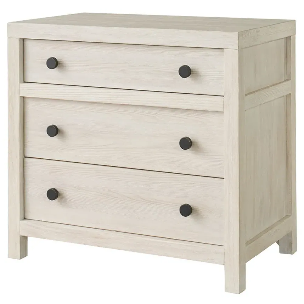 Leith Nightstand - Light Grey, Pine Wood