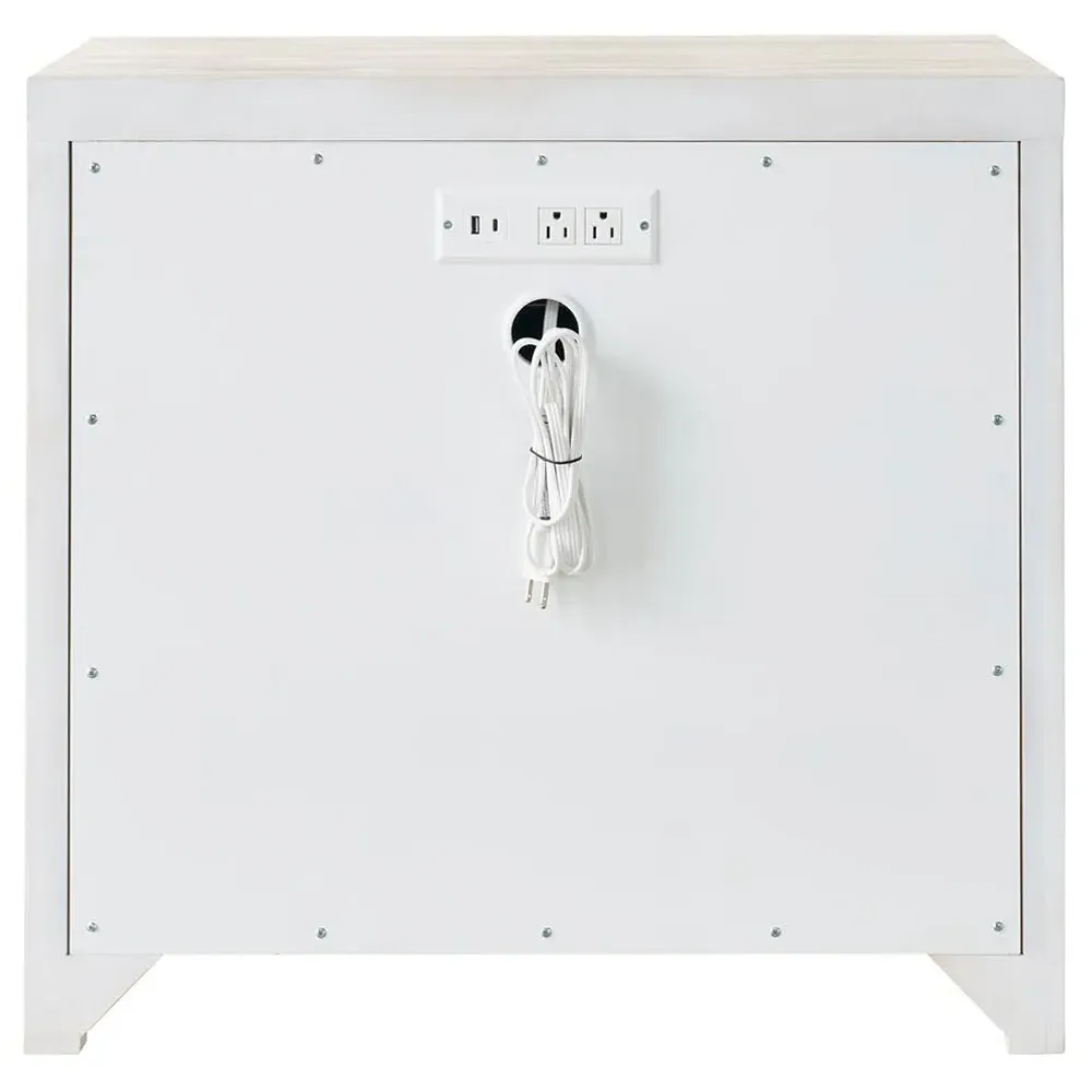 Leith Nightstand - Light Grey, Pine Wood