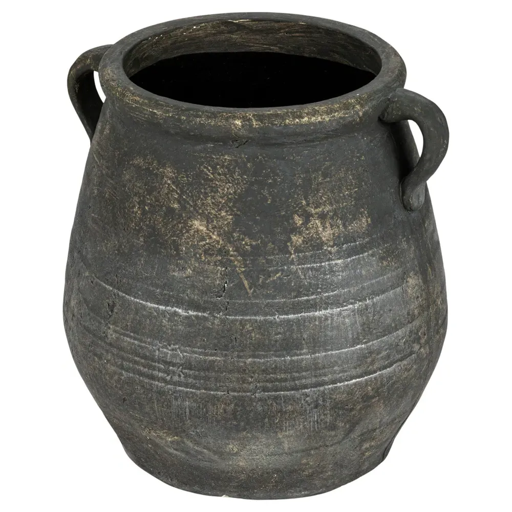 Leith Planter Vase - Distressed Grey, Terracotta