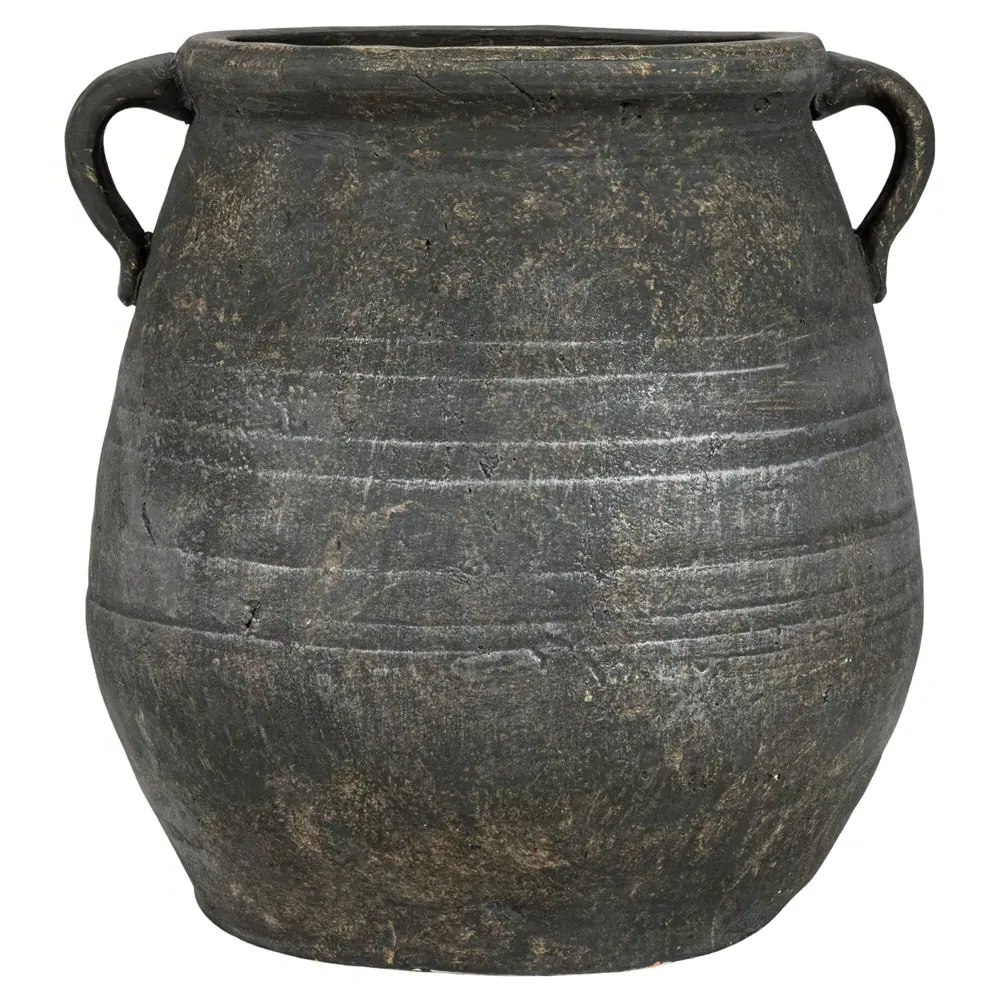 Leith Planter Vase - Distressed Grey, Terracotta