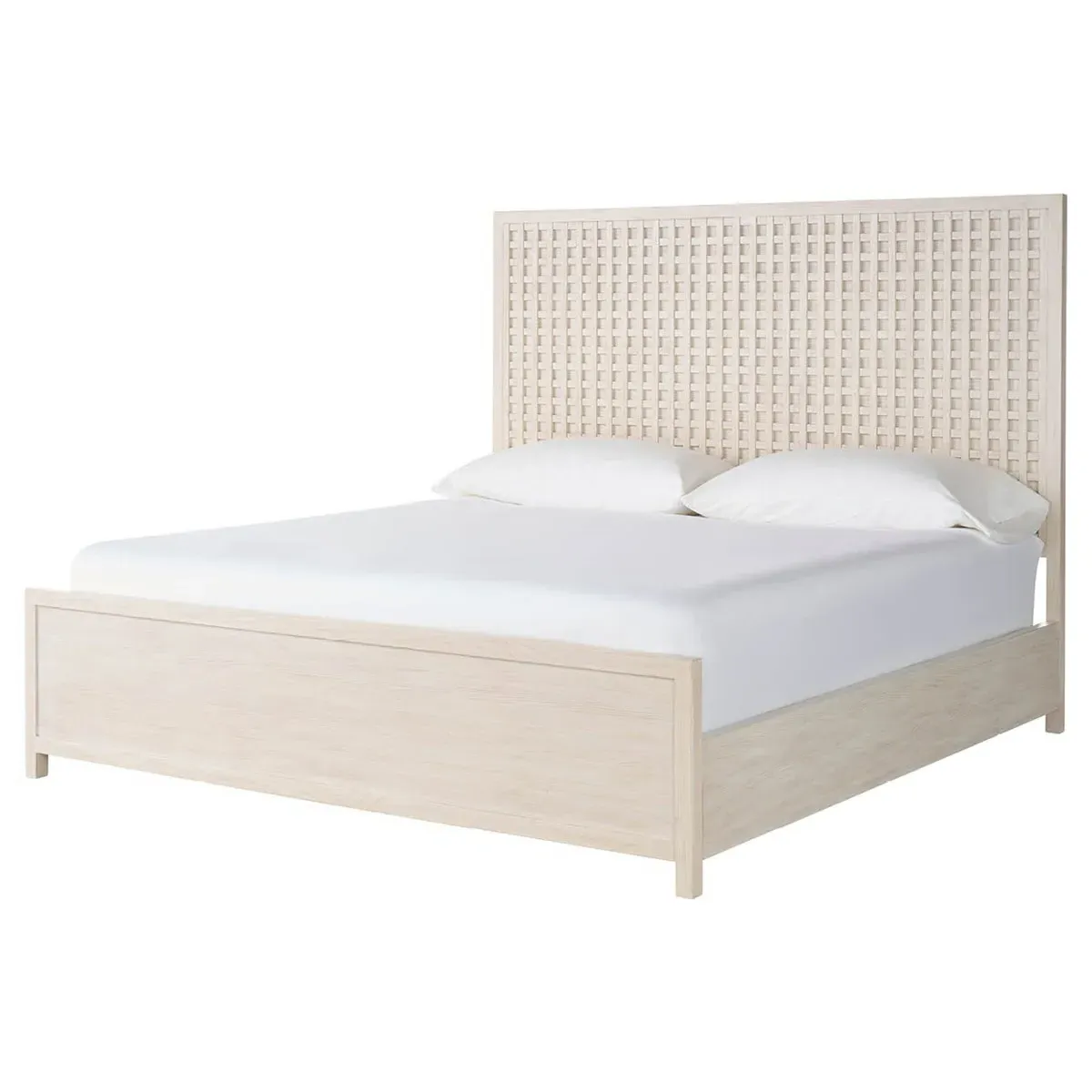 Leith Queen Size Bed Frame - Light Grey, Pine Wood