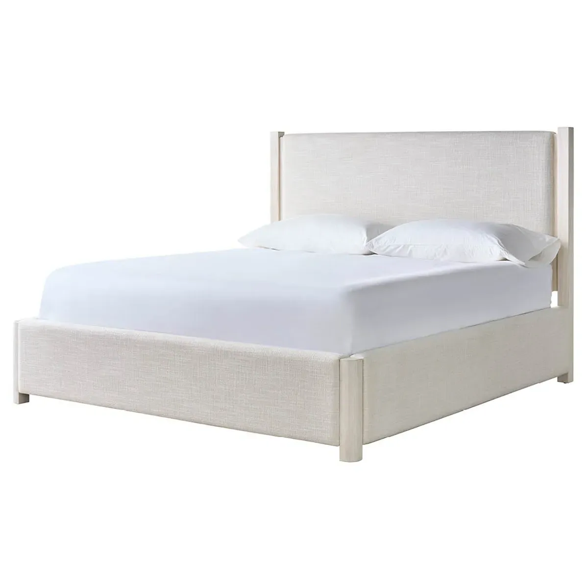 Leith Queen Size Bed Frame - Light Grey, Pine Wood