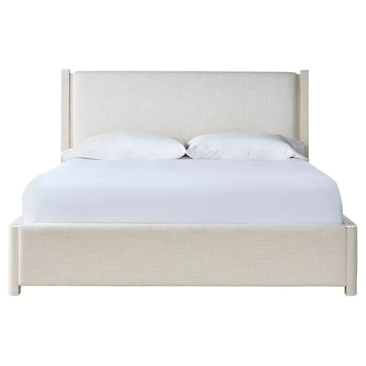 Leith Queen Size Bed Frame - Light Grey, Pine Wood