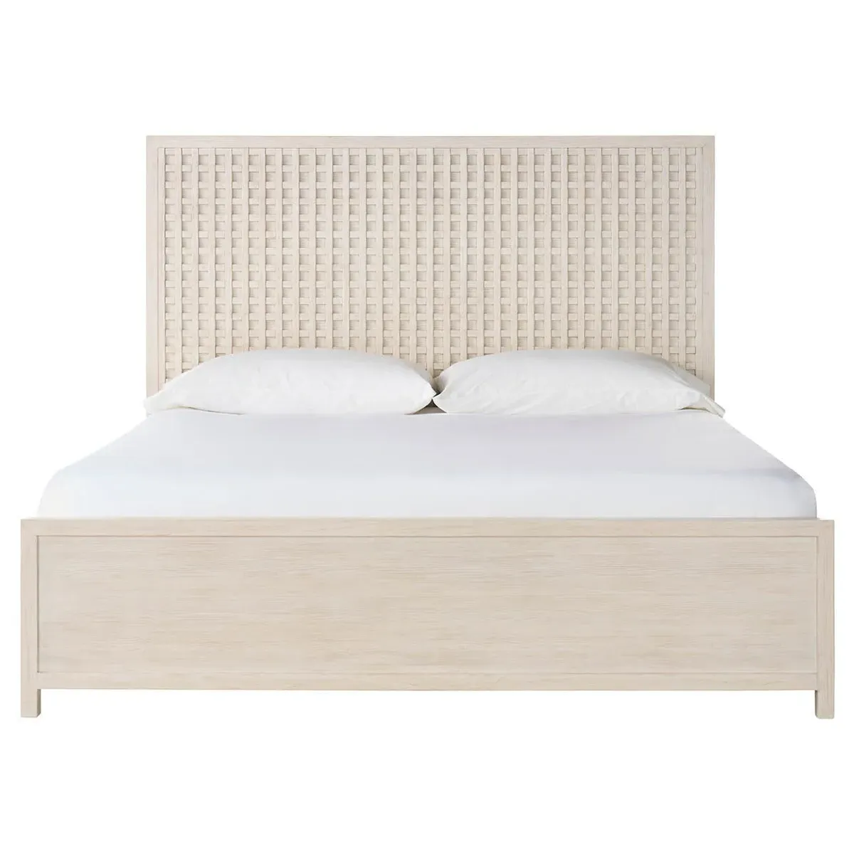 Leith Queen Size Bed Frame - Light Grey, Pine Wood