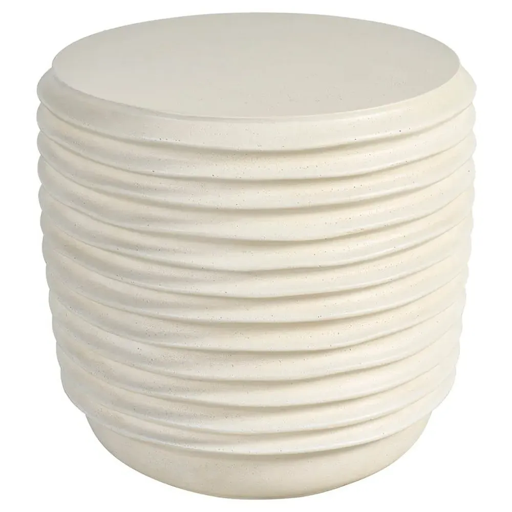 Leith Round Side Table - Cream, Concrete image