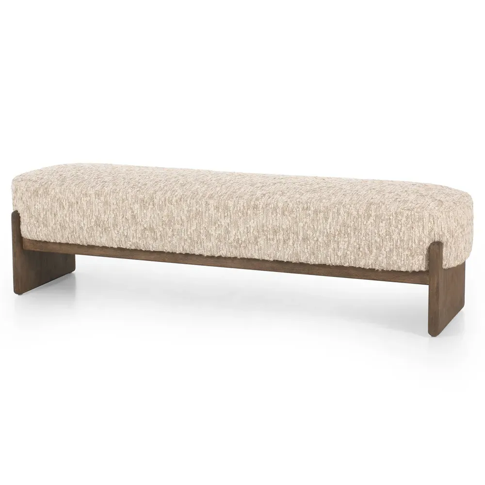 Leith Upholstered Bedroom Bench - Cream, Parawood
