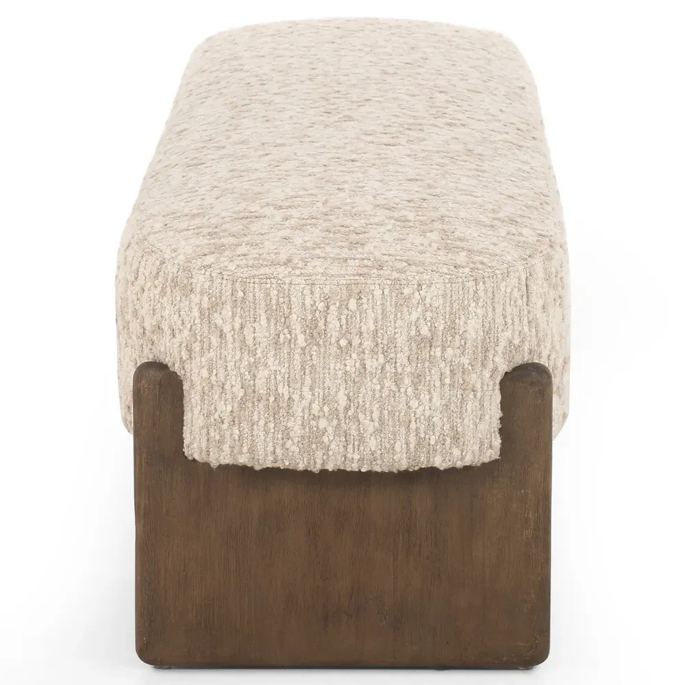 Leith Upholstered Bedroom Bench - Cream, Parawood