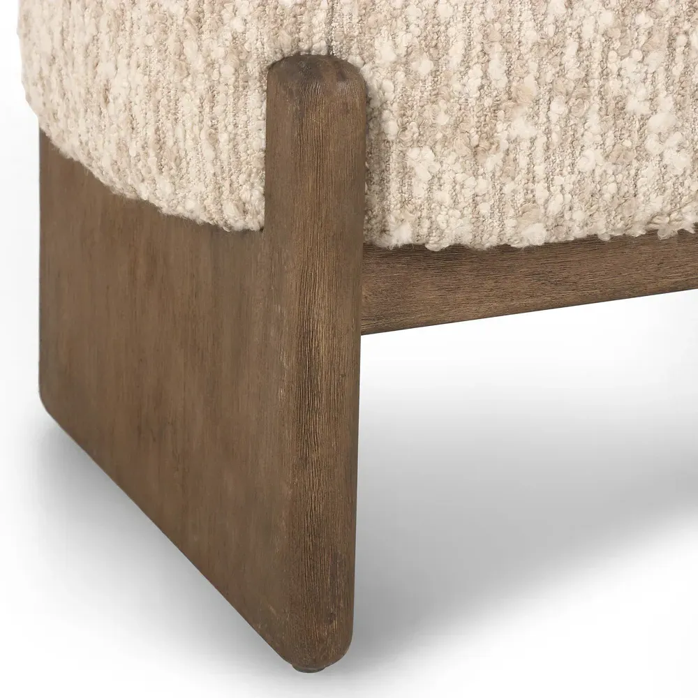 Leith Upholstered Bedroom Bench - Cream, Parawood