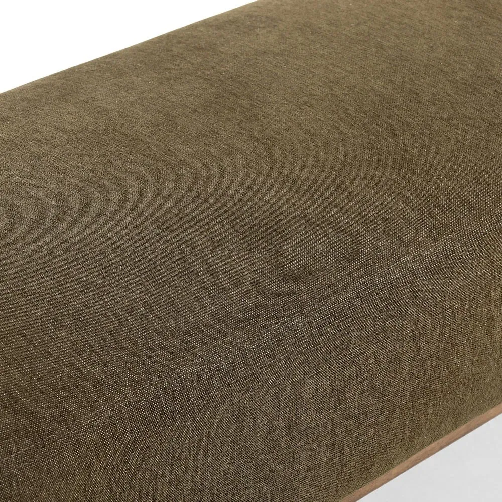 Leith Upholstered Bedroom Bench - Olive, Parawood