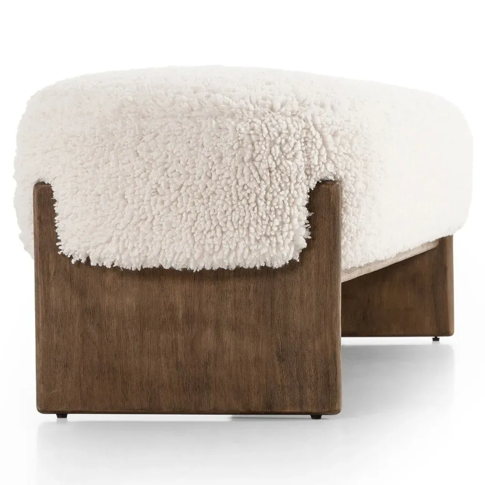 Leith Upholstered Bedroom Bench - White, Parawood