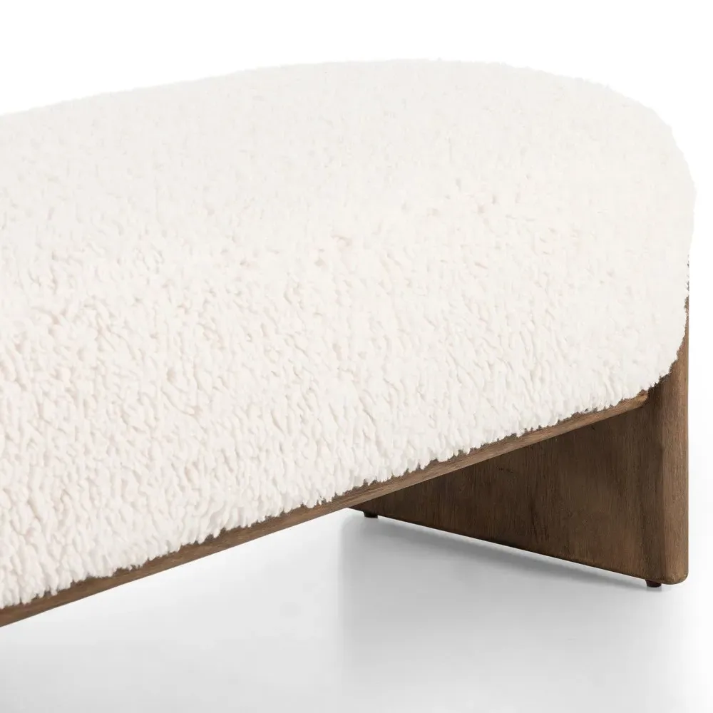 Leith Upholstered Bedroom Bench - White, Parawood