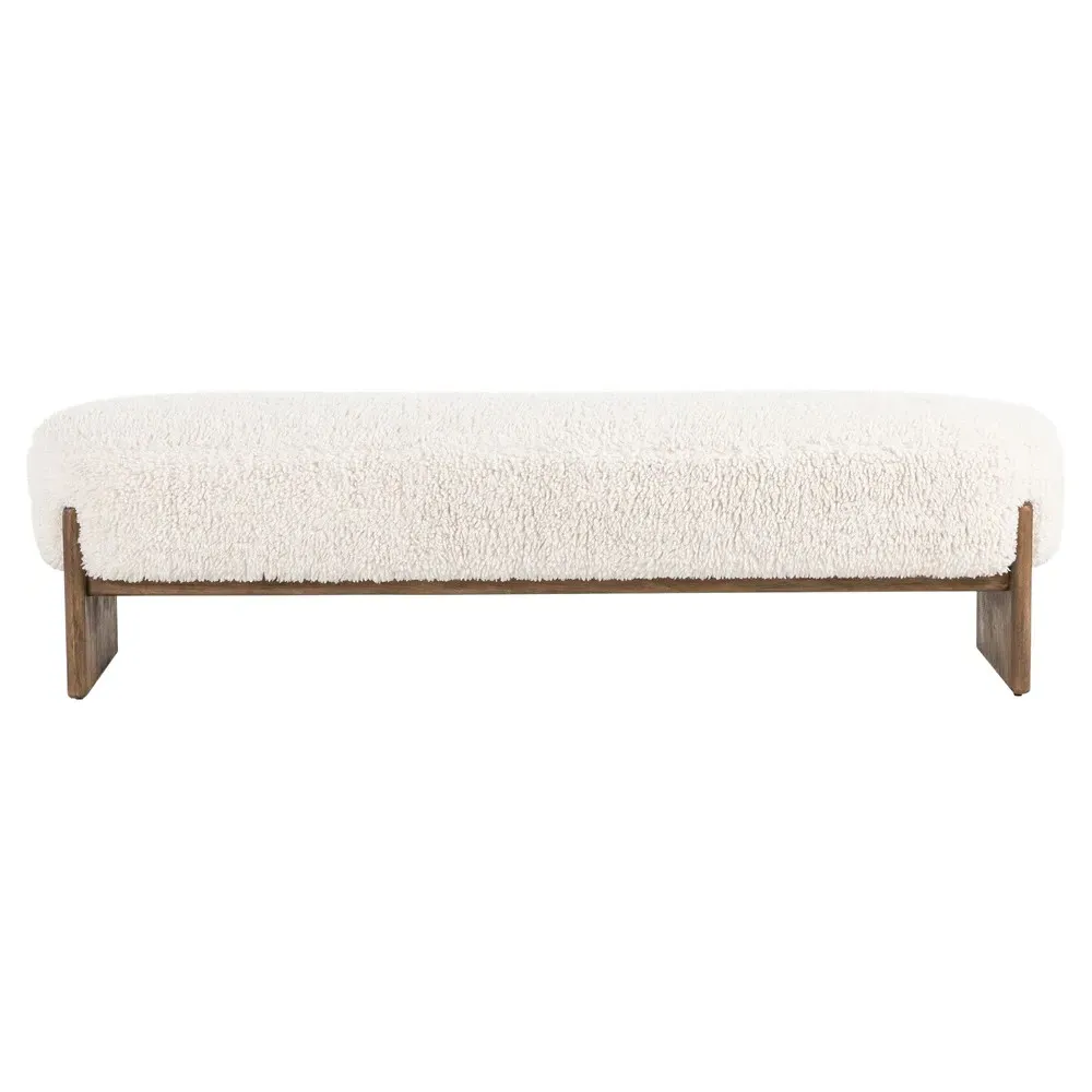 Leith Upholstered Bedroom Bench - White, Parawood