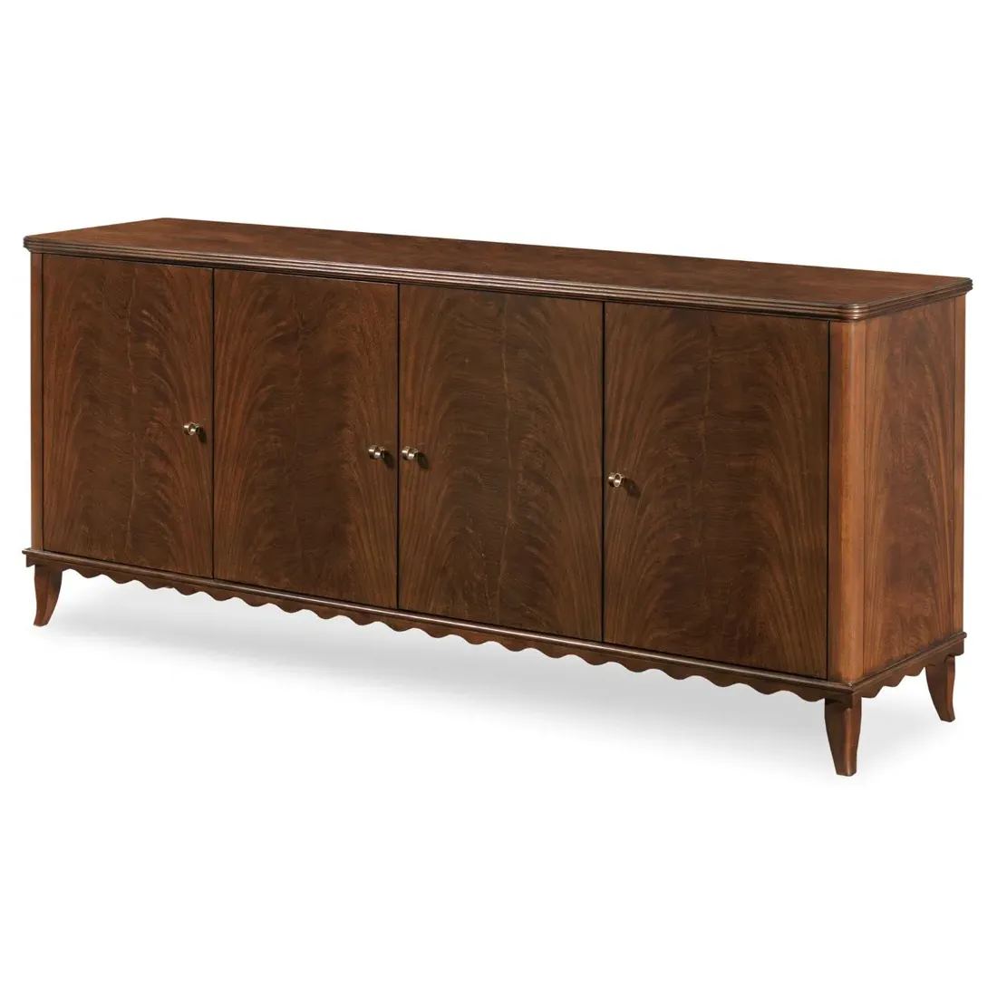 Lela Scalloped Media Cabinet - Montserrat Brown, Wood