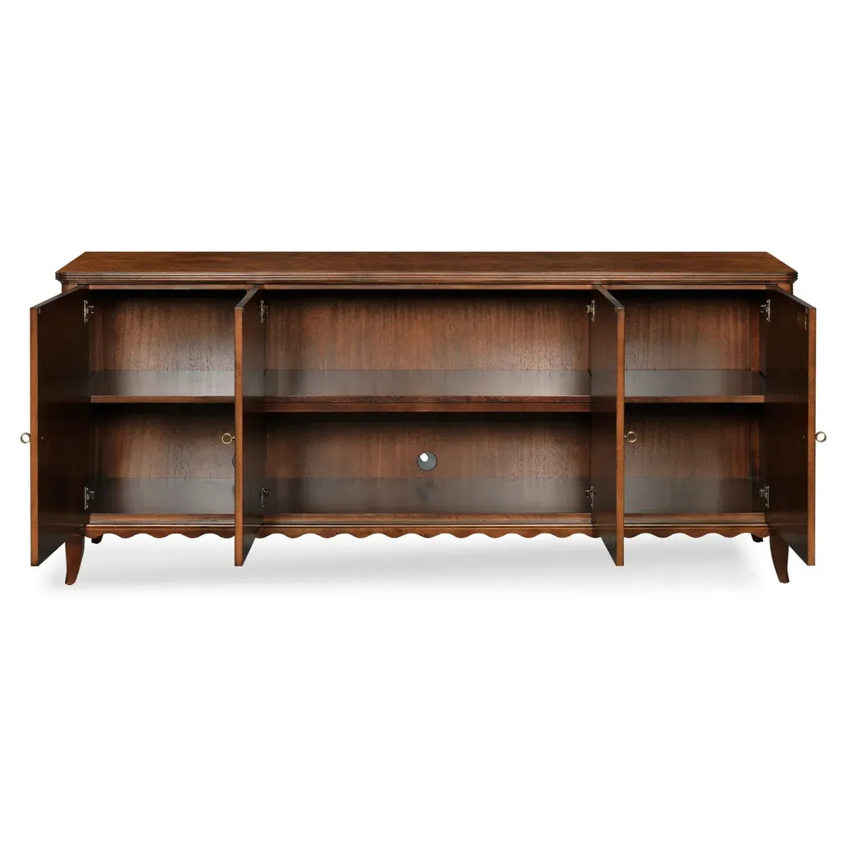 Lela Scalloped Media Cabinet - Montserrat Brown, Wood