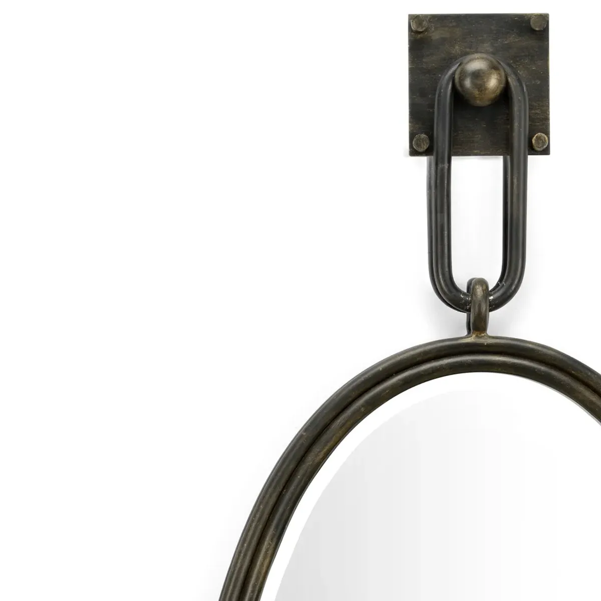 Leland Round Wall Mirror - Bronze, Iron