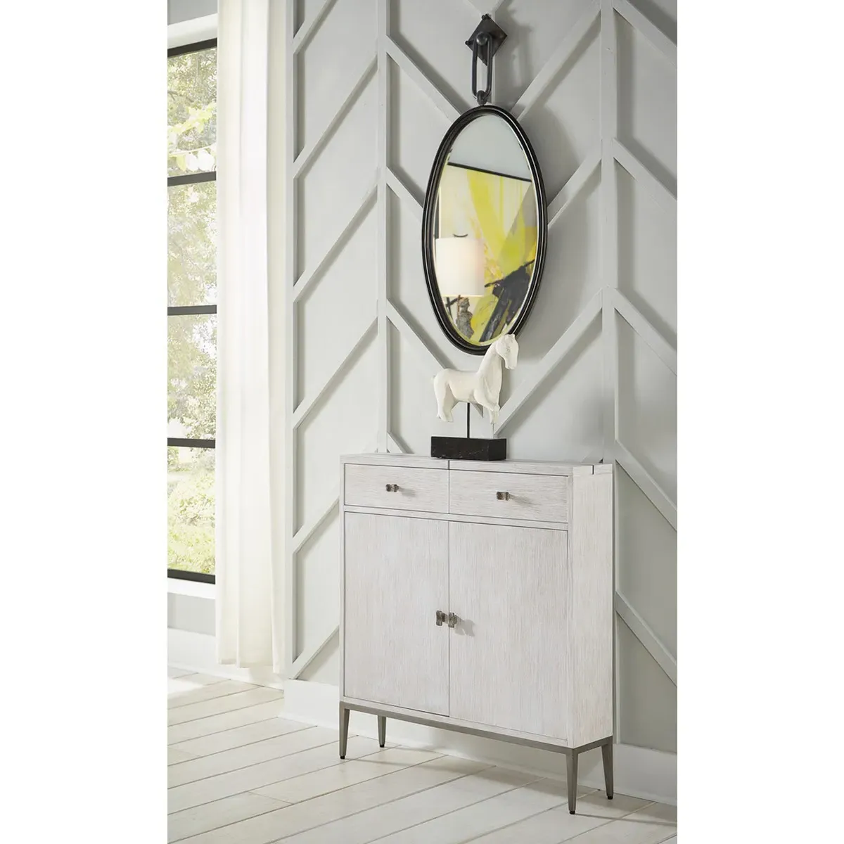 Leland Round Wall Mirror - Bronze, Iron