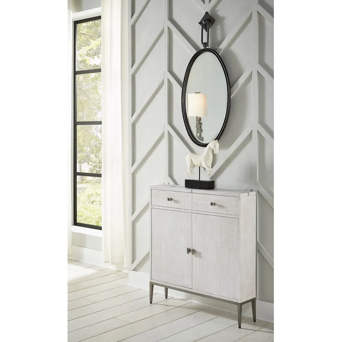 Leland Round Wall Mirror - Bronze, Iron