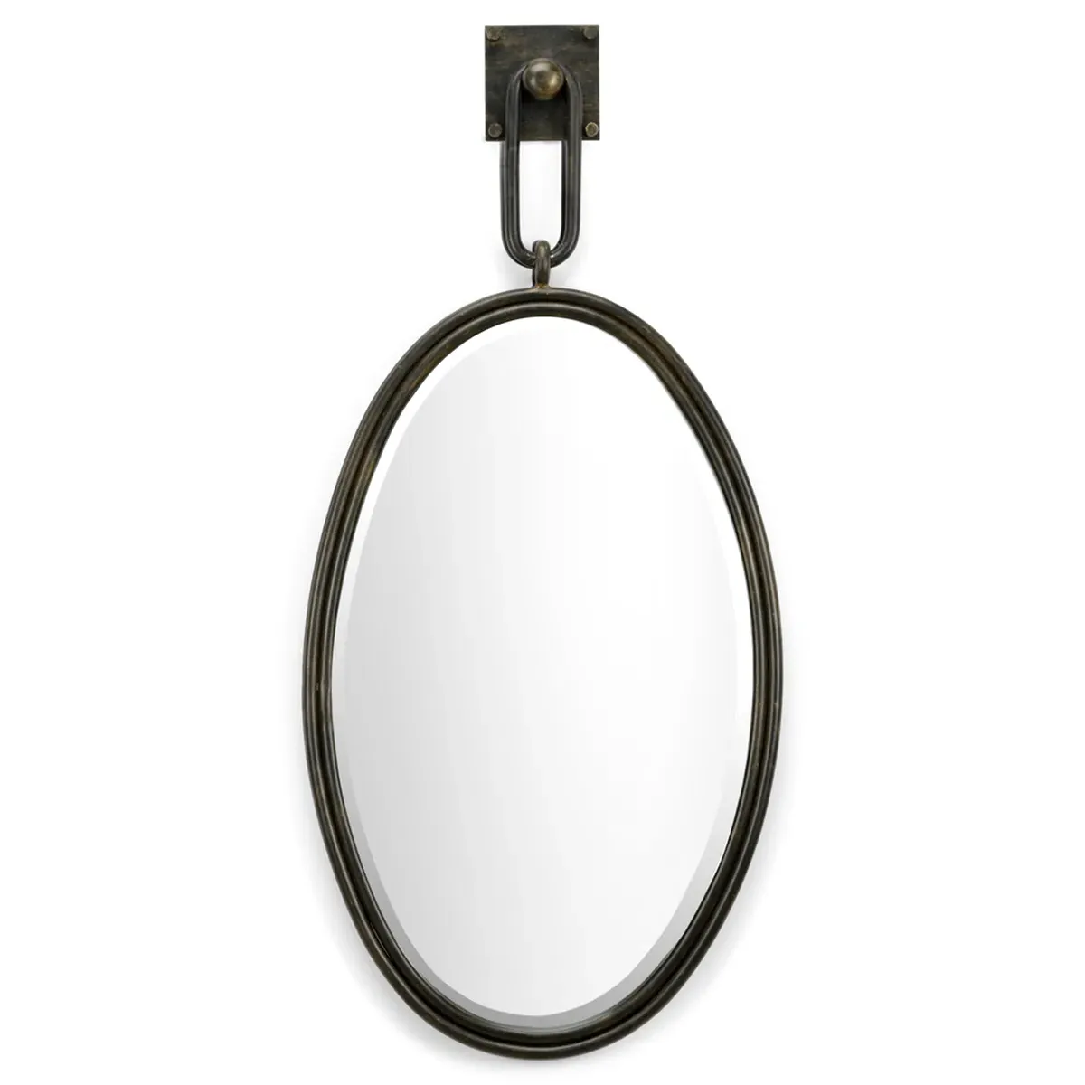 Leland Round Wall Mirror - Bronze, Iron image