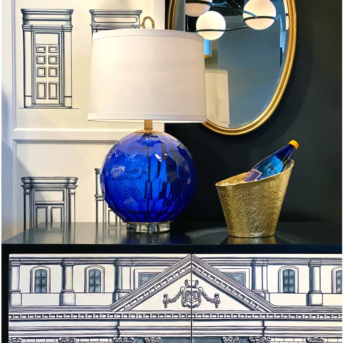 Leland Round Wall Mirror - Gold, Iron