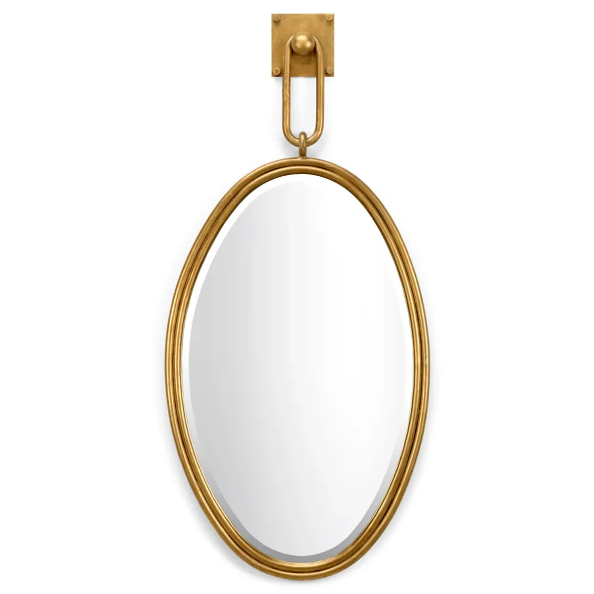 Leland Round Wall Mirror - Gold, Iron