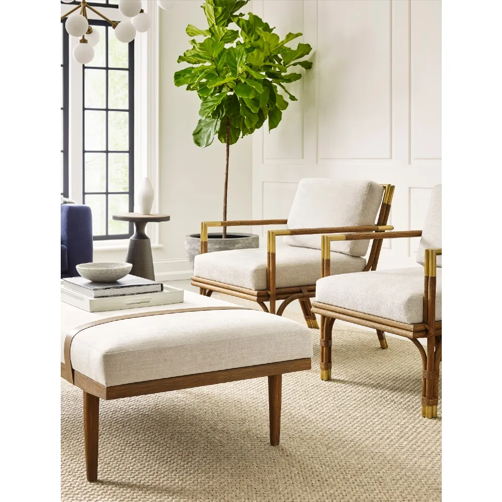 Lemery Bench - Beige, Teak