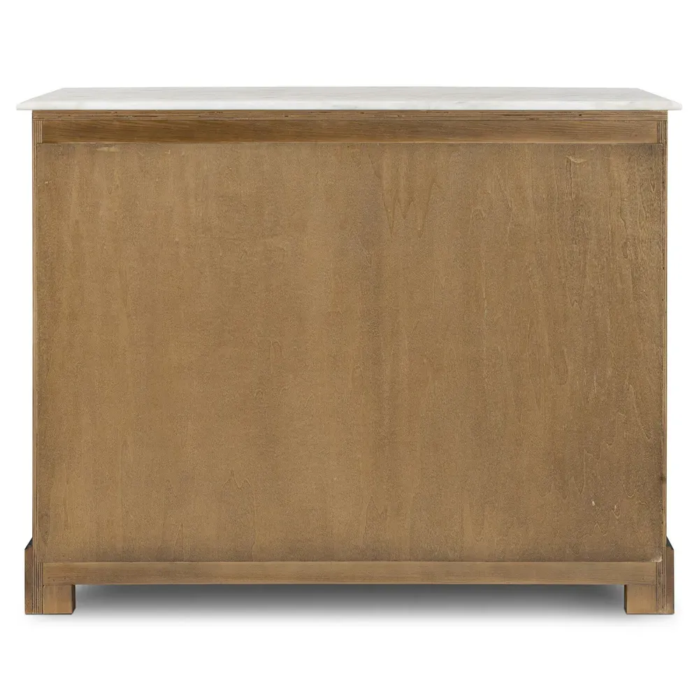 Lena Curved Dresser with Marble Top - Brown, Oak