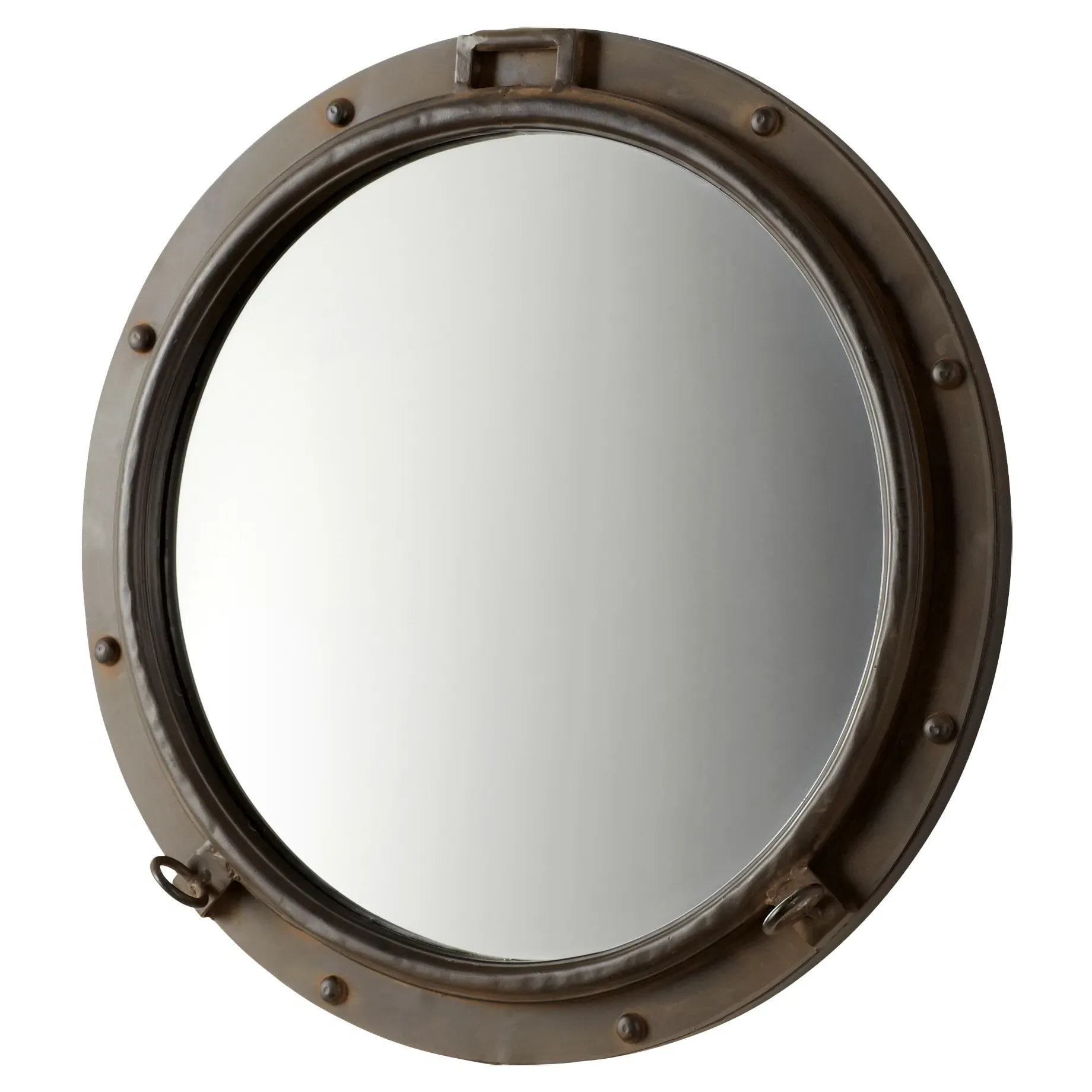 Lena Round Porthole Wall Mirror - Bronze, Metal image