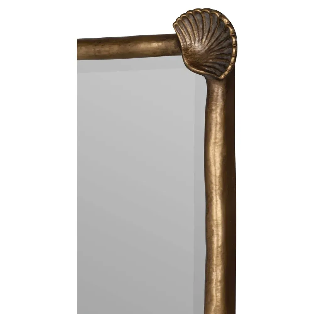 Lenelle Shell Frame Wall Mirror - Antique Gold