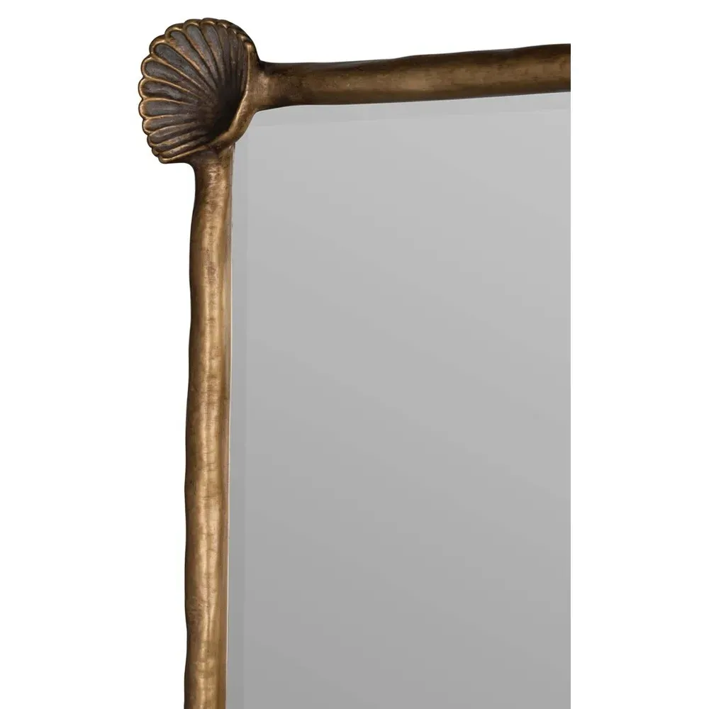 Lenelle Shell Frame Wall Mirror - Antique Gold