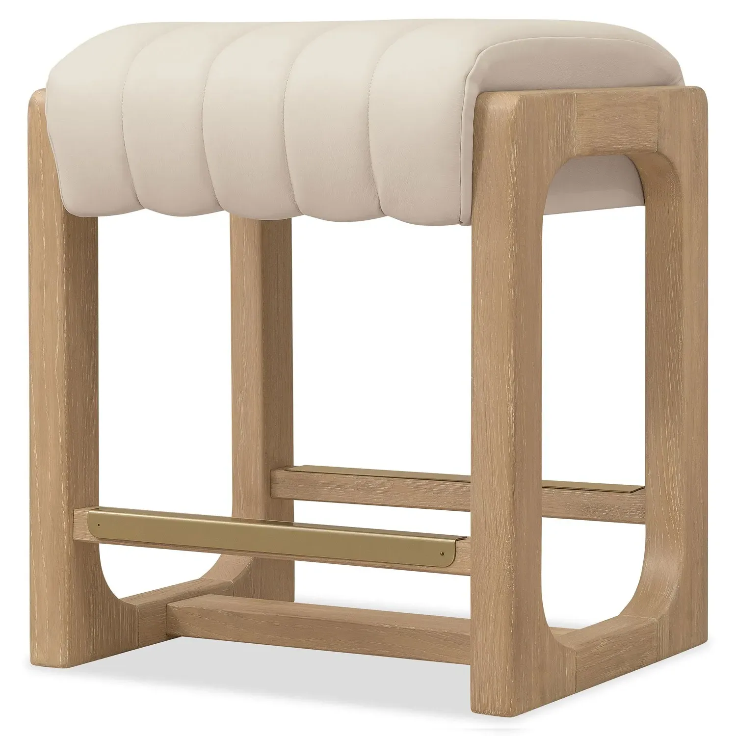 Leni Counter Stool - Beige, Oak Wood
