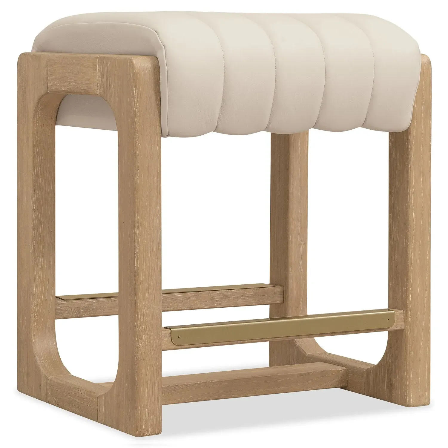 Leni Counter Stool - Beige, Oak Wood