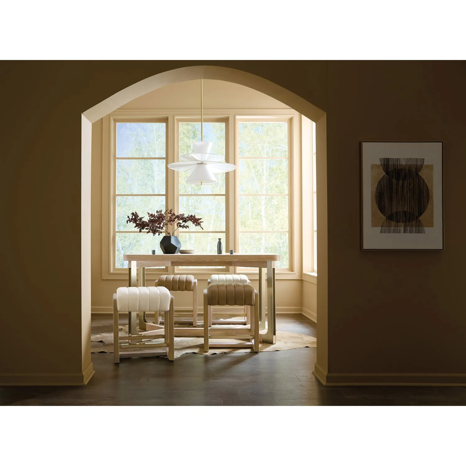 Leni Counter Stool - Beige, Oak Wood