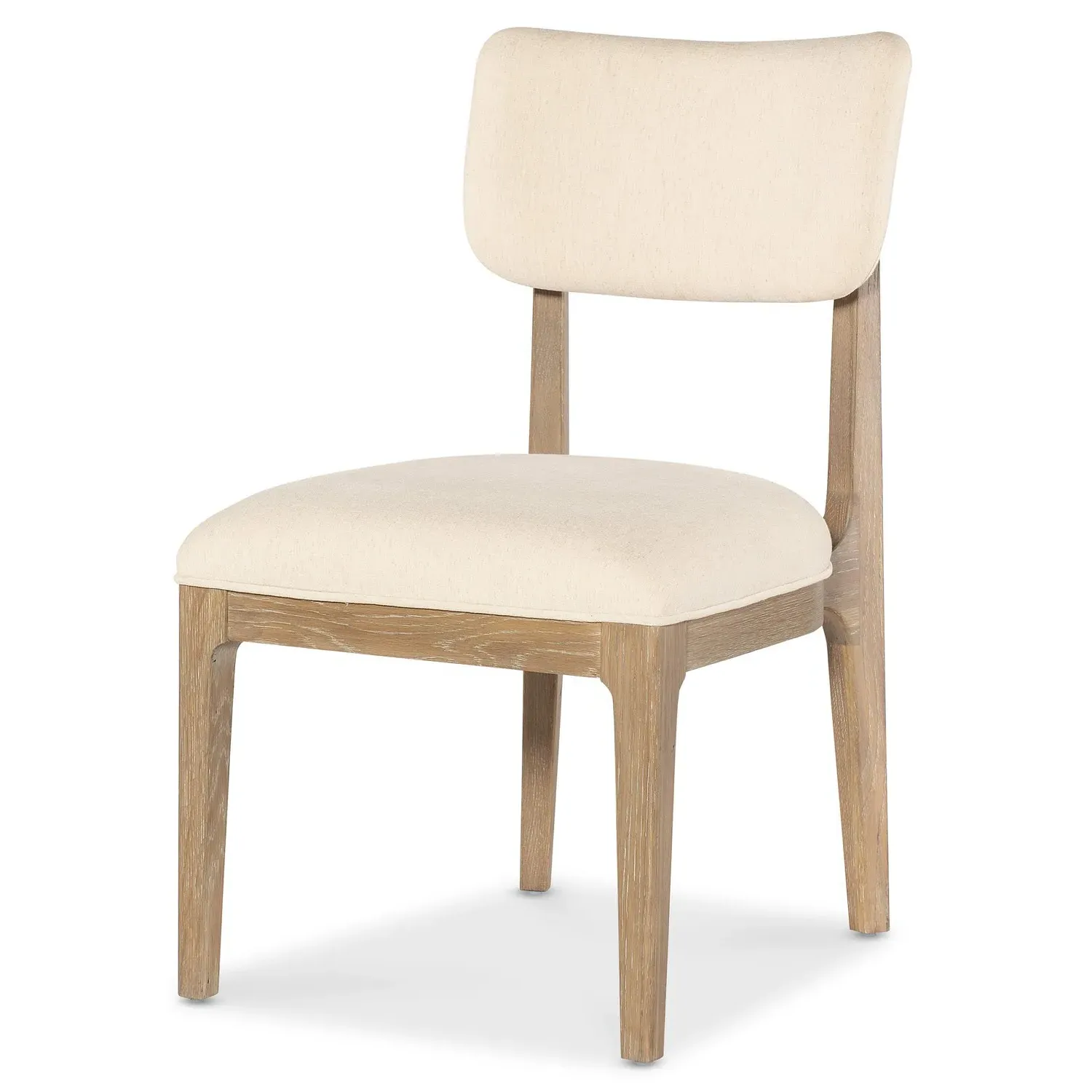 Leni Upholstered Dining Chair - Cream, Oak Wood